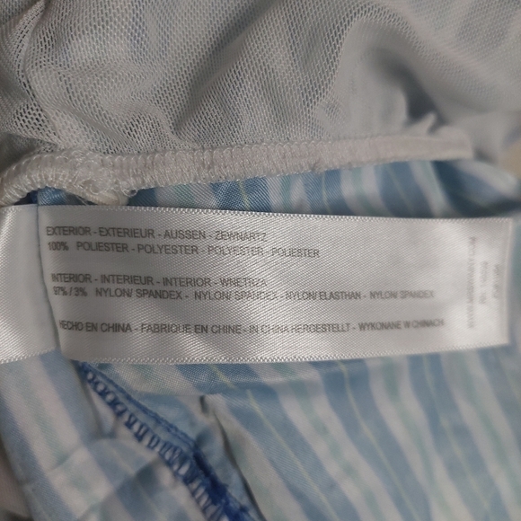 Beach Bros Blue White Green Swim Trunks Stripped Men's Medium - Picture 5 of 13